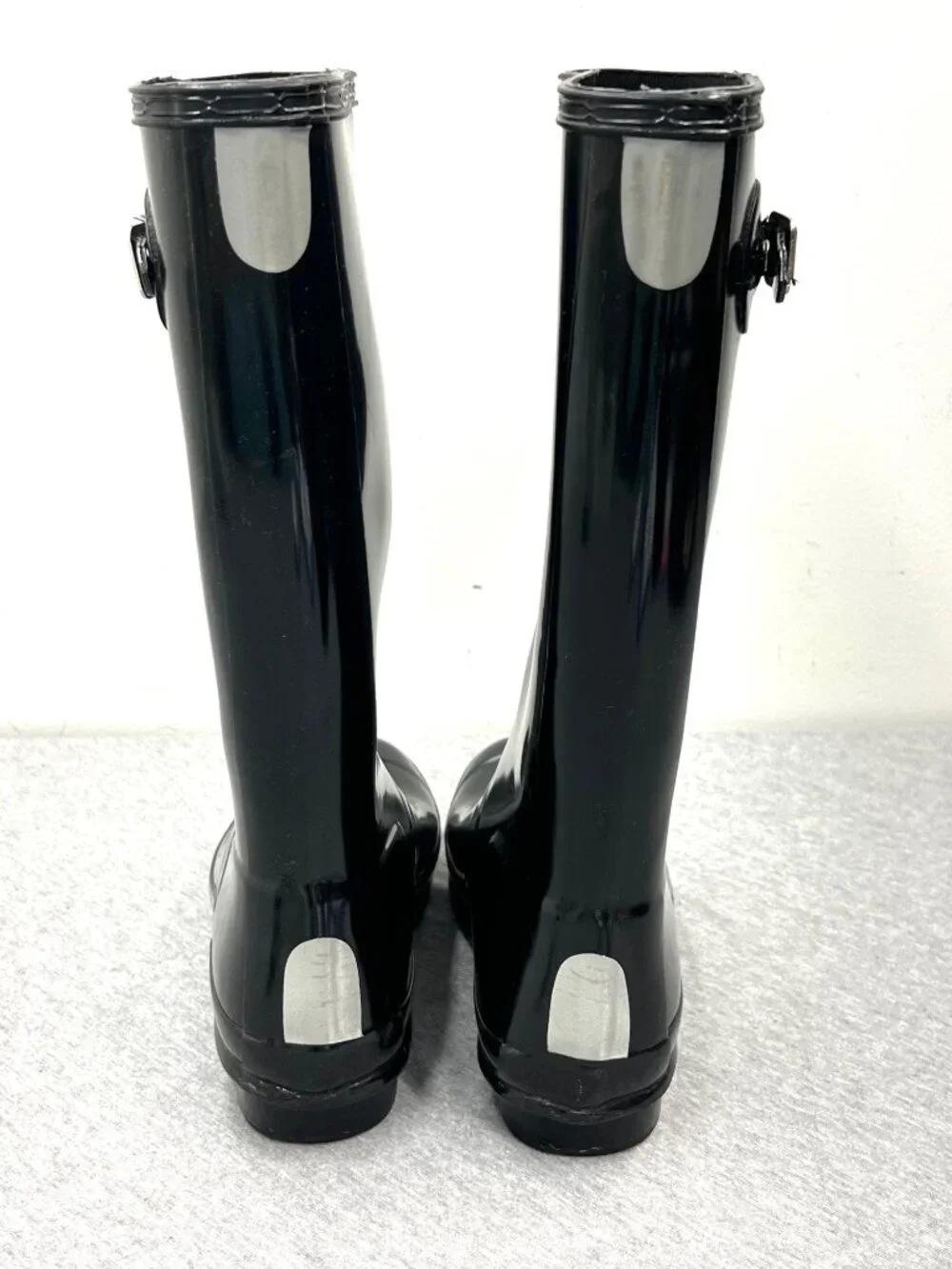 Hunter‎ Womens Tall Black Gloss Rain Boots Size 6 US
